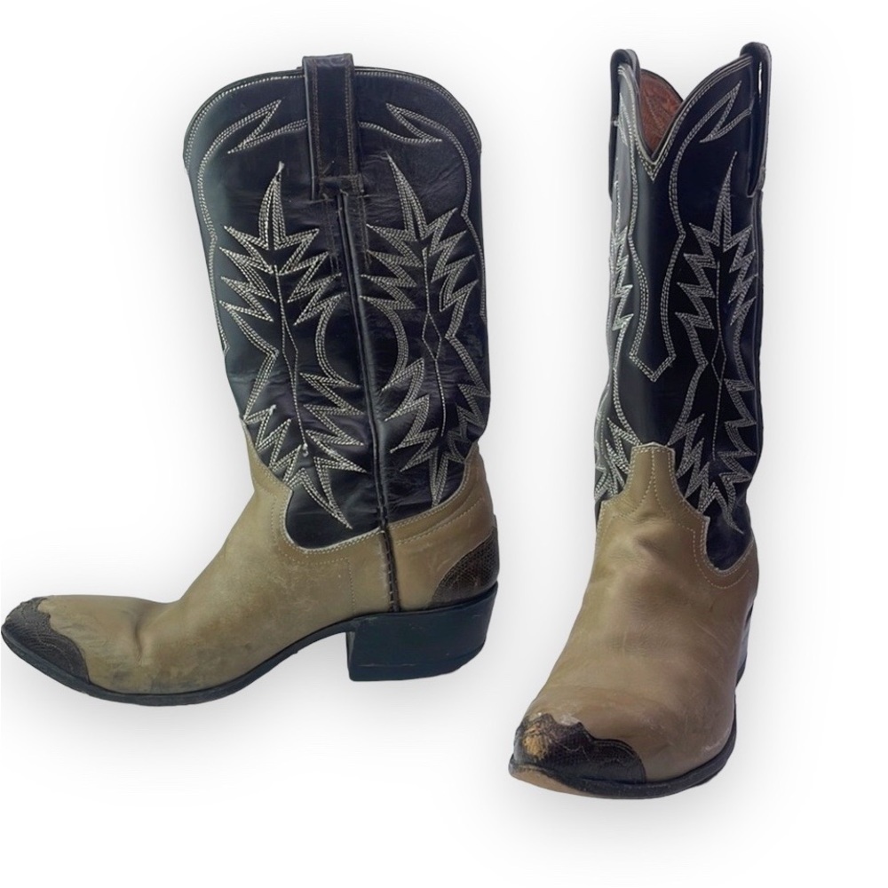 SEIBERLING Vintage Leather Hand Made Cowboy Western Cowgirl Boots Size 6 B # 102